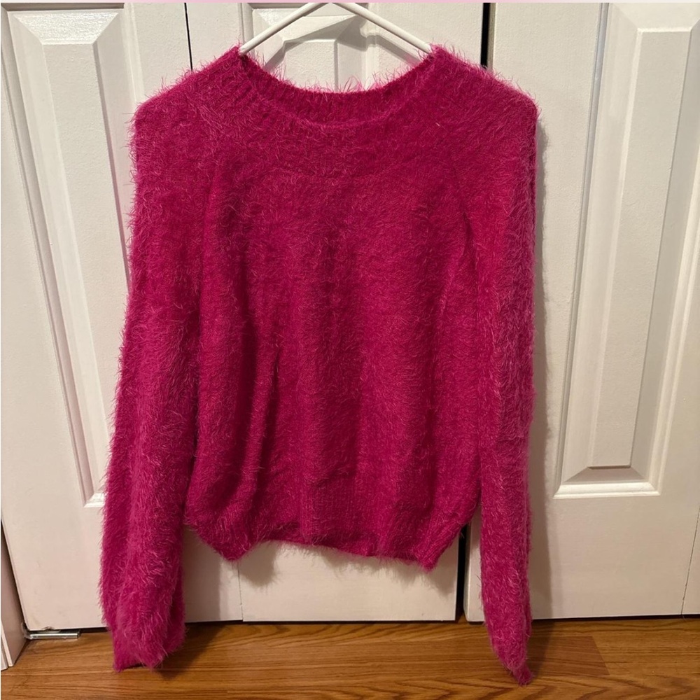 Show Me Your MuMu Pink Fuzzy Sweater